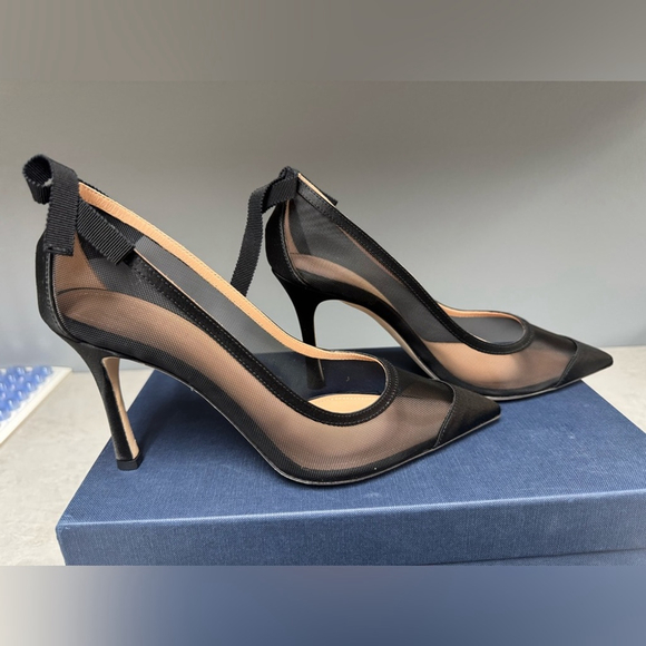 NIB- Malone Souliers Liberty 90 Black Mesh pumps - Picture 10 of 11